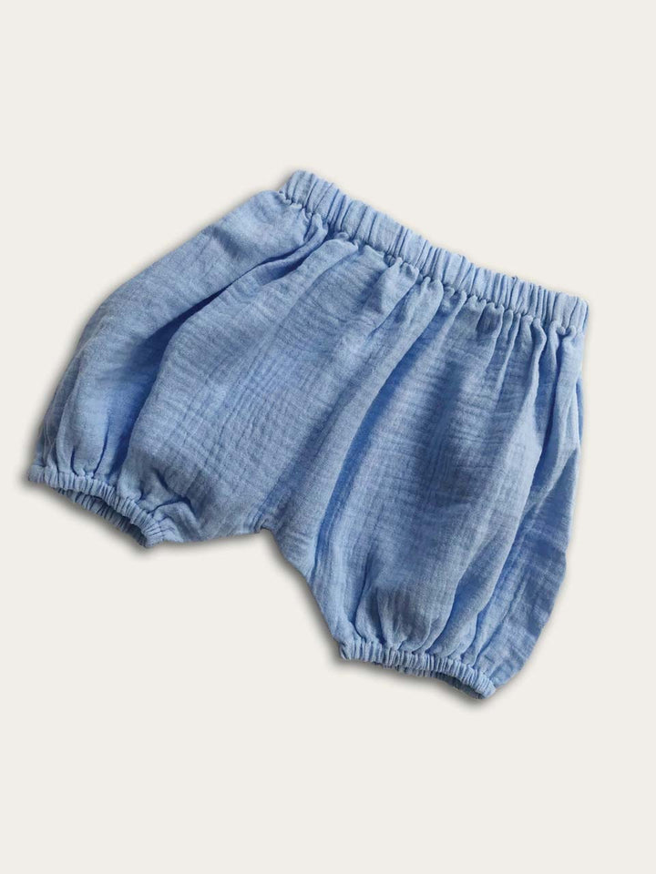 bubble shorts in blue back