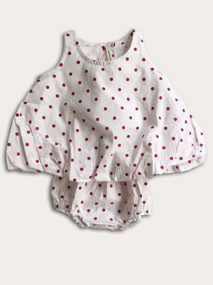 Red Polka Dot dress and bloomers 