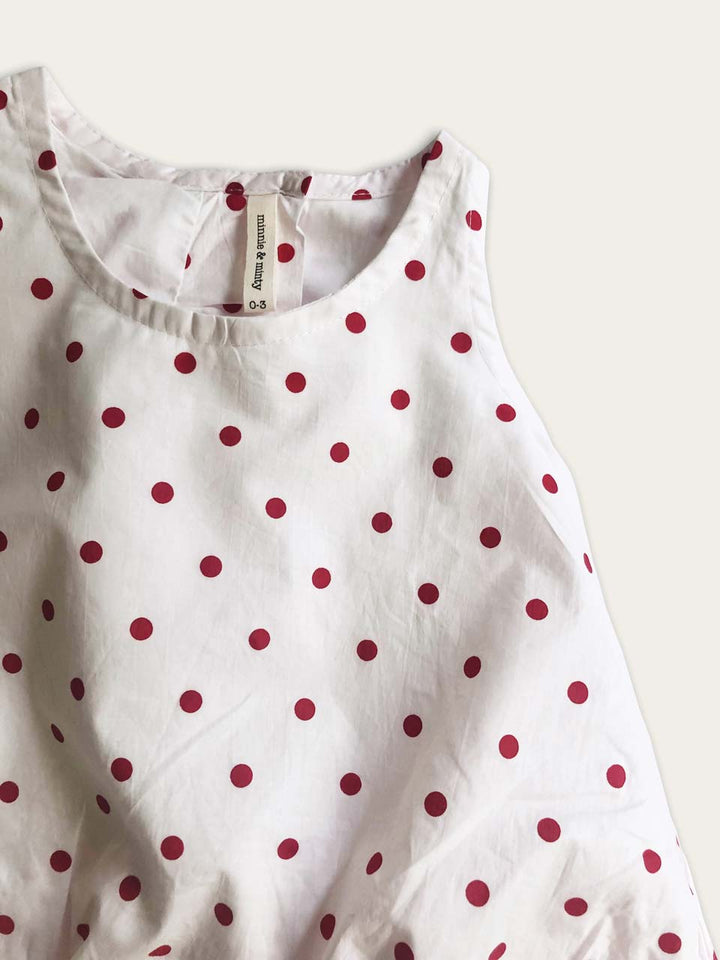 Red Polka Dot dress neckline