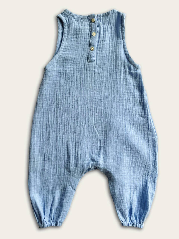 Blue baby jumpsuit sleeveless back