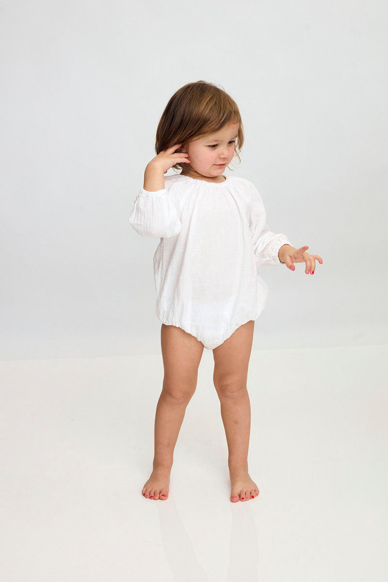 White Baby Romper