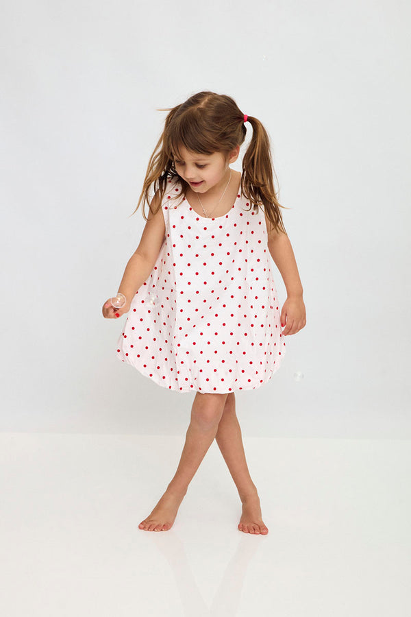 Open Back Bubble Dress with Bloomers - Red & White Polka Dot