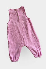 Baby jumpsuit sleeveless in pink back view