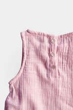 Baby jumpsuit sleeveless in light pink back button up