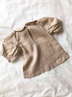 Shot of our Bubble Sleeve Linen Set in Powder Pink colour on a white background