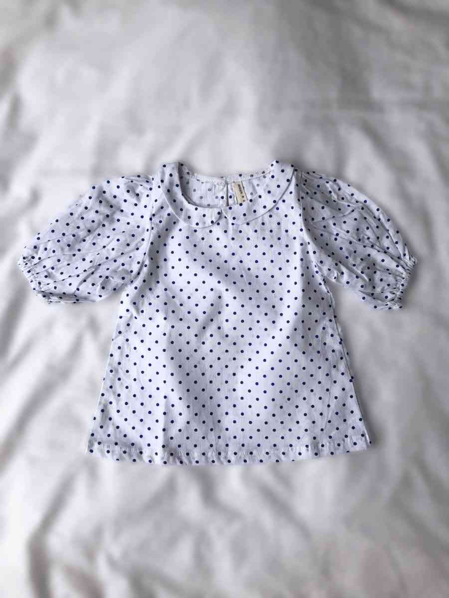 Shot of our Bubble Sleeve Blouse in Polka Dot