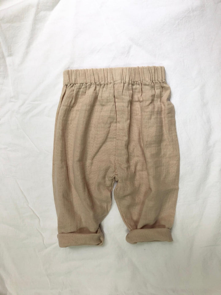 Stone straight leg pant leg rolled