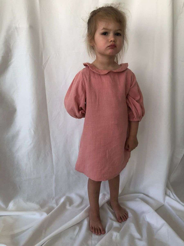 Bubble Sleeve Dress - Dusty Pink